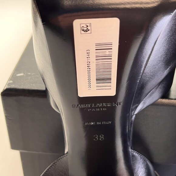 Saint Laurent Jodie Size 8B Calf Leather Ankle-Strap Platform Sandals Nero Color - Picture 16 of 16